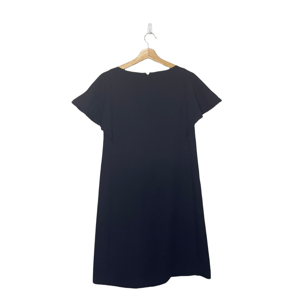 𝅺loft Dress Black Mini Dramatic Sleeve Embellished Batwing Scoop Neck Size‎ 2 - Picture 2 of 12